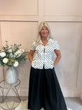 Load image into Gallery viewer, Spotty Collared Shirt Blouse - White/Black - Wardrobe By Simone