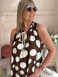 Load image into Gallery viewer, Maxi Bold Spot Dress - Brown/White - Wardrobe By Simone