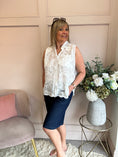 Load image into Gallery viewer, Embroidered Sleeveless Top - White - Wardrobe By Simone