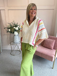 Load image into Gallery viewer, Collared Crochet Jumper - Cream/Mix