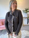 Load image into Gallery viewer, Frill Edge Leopard Buttoned Cardigan - Brown
