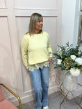 Load image into Gallery viewer, Lace Edge Jumper - Lemon - Wardrobe By Simone