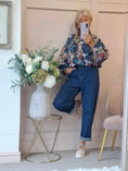 Load image into Gallery viewer, Floral Print Shirt/Jacket - Blue/Cream