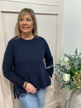 Load image into Gallery viewer, Lace Edge Jumper - Navy - Wardrobe By Simone