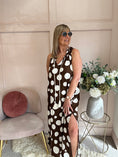 Load image into Gallery viewer, Maxi Bold Spot Dress - Brown/White - Wardrobe By Simone