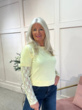 Load image into Gallery viewer, Fine Knit Jumper Lace Sleeve - Yellow - Wardrobe By Simone