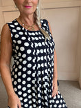 Load image into Gallery viewer, Dotty Sleeveless Dress - Blue/White - Wardrobe By Simone