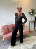 Load image into Gallery viewer, Touch Of Gold Glam Jumpsuit - Black/Gold