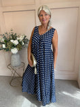 Load image into Gallery viewer, Polka Dot With Gold Shimmer - Navy/White - Wardrobe By Simone