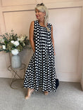 Load image into Gallery viewer, Dotty Sleeveless Dress - Blue/White - Wardrobe By Simone