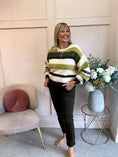Load image into Gallery viewer, Cosy Striped Mix Jumper - Khaki/Brown/Cream