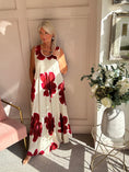 Load image into Gallery viewer, Bold Flower Maxi Sundress - Red/Cream - Wardrobe By Simone