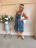 Load image into Gallery viewer, Summer Days Leafy SunDress - Denim Blue - Wardrobe By Simone