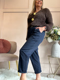 Load image into Gallery viewer, Belted Canvas Pant - Navy Blue