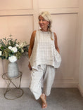 Load image into Gallery viewer, Floaty Sleeveless Top Gingham - Brown One Size