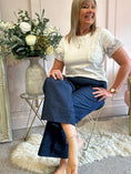 Load image into Gallery viewer, Deep Turn Up Jean Pant - Dark Blue - Wardrobe By Simone