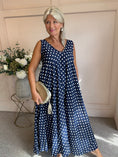 Load image into Gallery viewer, Polka Dot With Gold Shimmer - Navy/White - Wardrobe By Simone