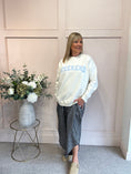 Load image into Gallery viewer, Weekend Sweatshirt - Cream/Pale Blue