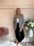 Load image into Gallery viewer, Checked & Ruched Blazer - Black/White