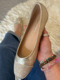 Load image into Gallery viewer, Gold Cute Little Beaded Pump - Gold - Wardrobe By Simone