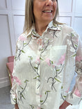 Load image into Gallery viewer, Rose Button Embroidered Shirt - Soft Cream - Wardrobe By Simone