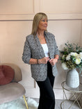 Load image into Gallery viewer, Checked & Ruched Blazer - Black/White