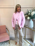 Load image into Gallery viewer, Striped CrossOver Jacket - Pink/Black - Wardrobe By Simone