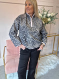 Load image into Gallery viewer, Love A Bambi Zip Fleece Jumper - Black/Beige - Wardrobe By Simone