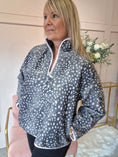 Load image into Gallery viewer, Love A Bambi Zip Fleece Jumper - Black/Beige - Wardrobe By Simone