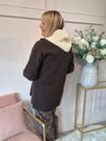 Load image into Gallery viewer, Hoody Smart Jacket - Brown/Cream - Wardrobe By Simone