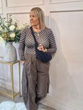 Load image into Gallery viewer, Spotty Mesh Top - Navy/Beige - Wardrobe By Simone