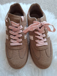 Load image into Gallery viewer, Pink Laced Trainer - Beige/Pink