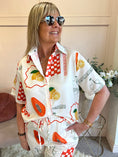 Load image into Gallery viewer, Lemons & Checks Shirt & Shorts Set - Cream/Mix - Wardrobe By Simone