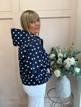 Load image into Gallery viewer, Polka Dot Hoody Jacket - Navy/White - Wardrobe By Simone