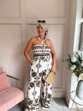 Load image into Gallery viewer, Aztec Vibe Bandeau Jumpsuit - Cream/Black - Wardrobe By Simone