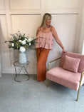 Load image into Gallery viewer, Ra-Ra Gingham Cami Top - Rust/White