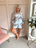 Load image into Gallery viewer, Embroidered Shirt & Short Set - Soft Blue - Wardrobe By Simone