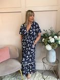 Load image into Gallery viewer, White Floral Maxi Dress - Navy/White - Wardrobe By Simone