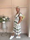 Load image into Gallery viewer, Button Detail Midi dress - Green/Cream - Wardrobe By Simone