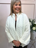 Load image into Gallery viewer, Cable Texture Pattern Cardigan - White - Wardrobe By Simone