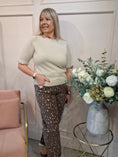 Load image into Gallery viewer, Fluted Edge Short Sleeve Jumper - Latte - Wardrobe By Simone