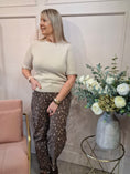 Load image into Gallery viewer, Fluted Edge Short Sleeve Jumper - Latte - Wardrobe By Simone
