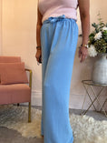 Load image into Gallery viewer, Tie Belt Wide Pant - Cornflower - Wardrobe By Simone