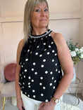Load image into Gallery viewer, Polka Dot & Pearl Top - Black/White - Wardrobe By Simone