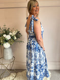 Load image into Gallery viewer, Goddess Of Love Maxi SunDress - White/Blue - Wardrobe By Simone