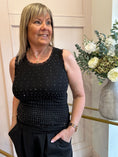 Load image into Gallery viewer, Sparkle Lace Edge Vest - Black - Wardrobe By Simone