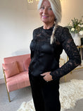 Load image into Gallery viewer, Lace & Satin Top - Black