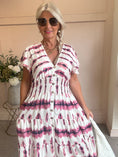 Load image into Gallery viewer, Button Detail Midi dress - Dusky Pink/Cream - Wardrobe By Simone