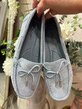 Load image into Gallery viewer, Moccasin Bow Shoe - Pale Blue - Wardrobe By Simone