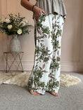 Load image into Gallery viewer, Summer Floral Trouser - Green/Cream - Wardrobe By Simone